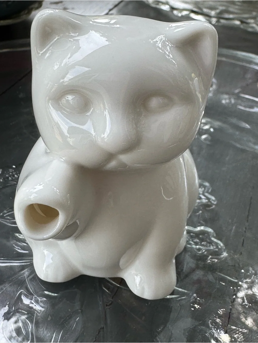 White Ceramic Cat Creamer Pitcher